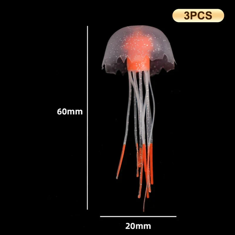 3Pcs Glowing Silicone Jellyfish Aquarium - MyPetDollar.com