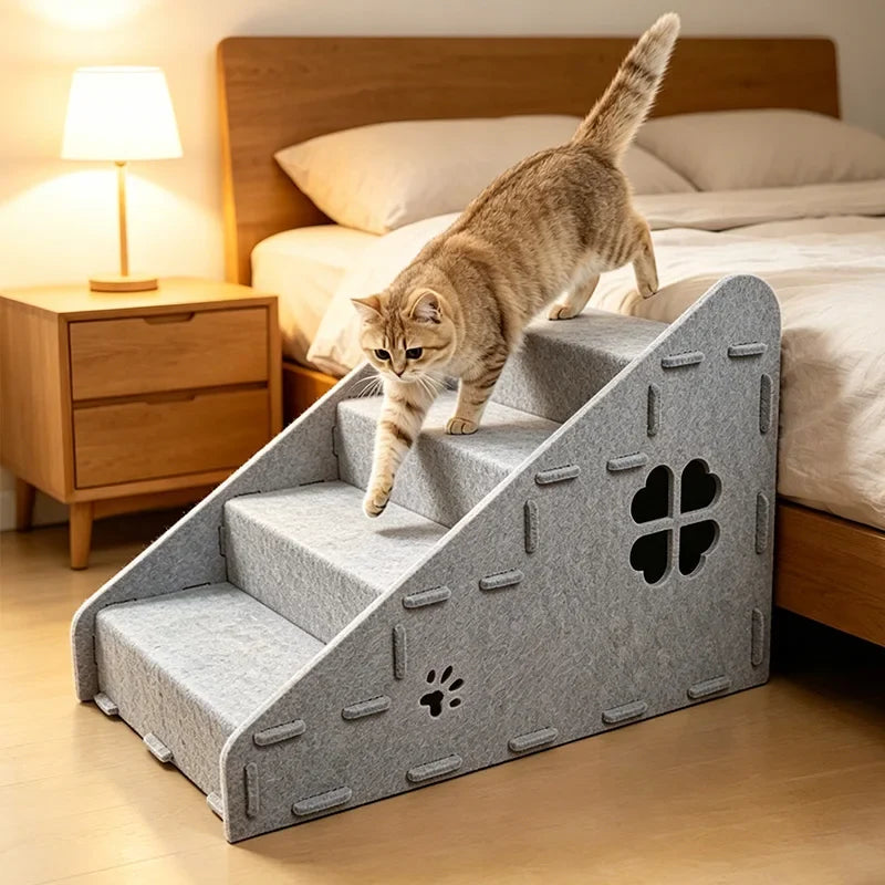 3-in-1 Cat Climbing Ladder with Nest and Scratching Post – 4 Colors