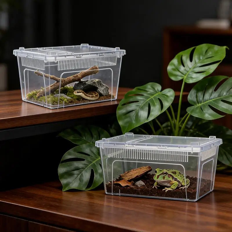 Clear Plastic Reptile Terrarium Ventilated - MyPetDollar.com