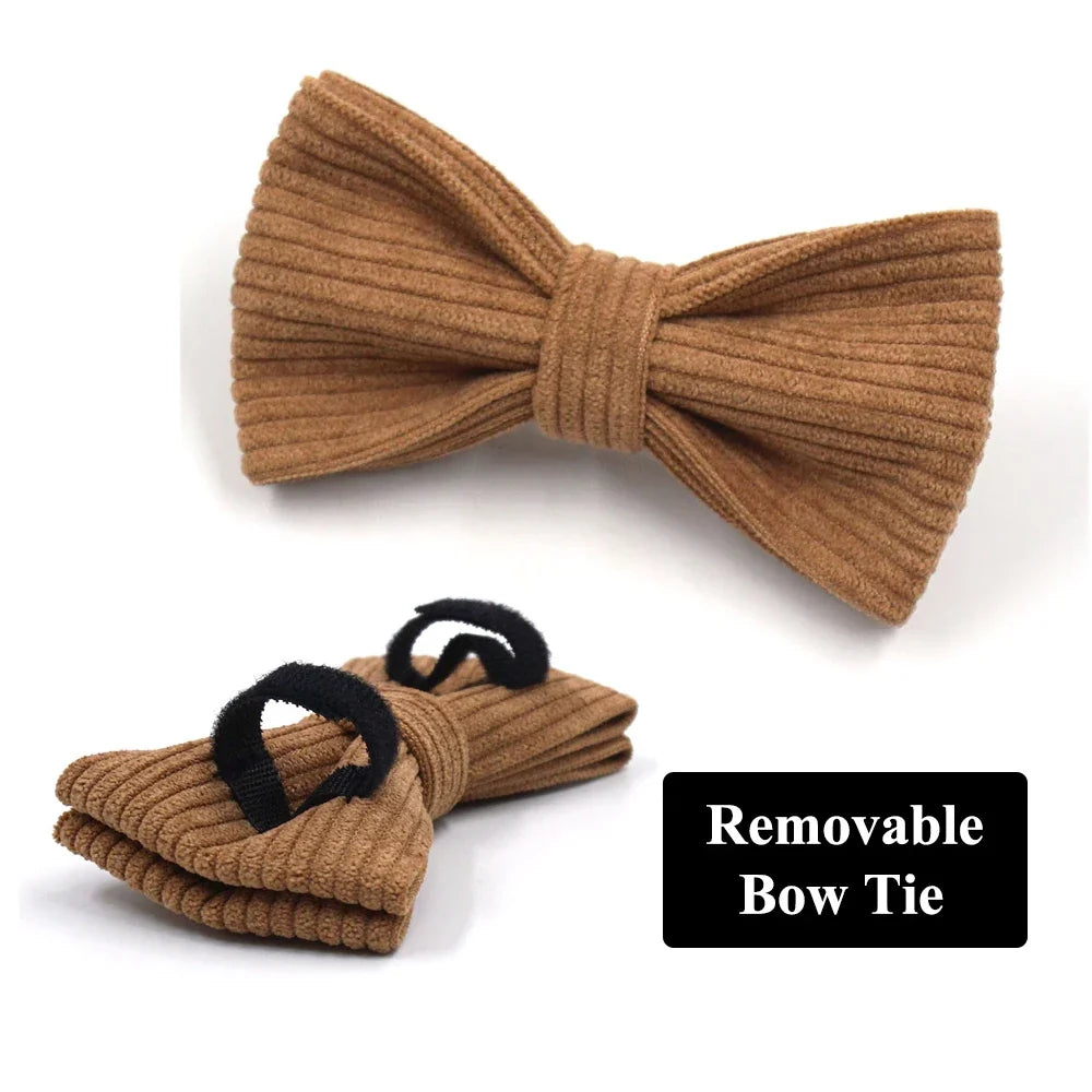 Brown Corduroy Dog Harness and Leash Set - MyPetDollar.com