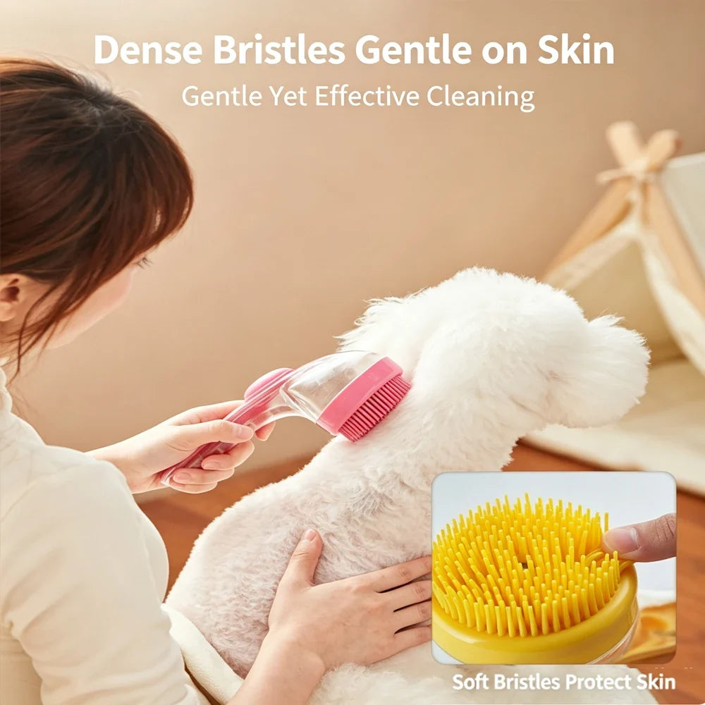 2in1 Pet Bathing Brush Press to Release - MyPetDollar.com