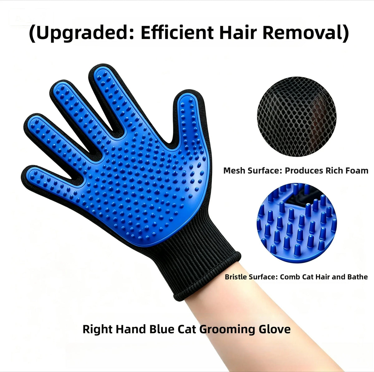 Pet Grooming Glove, Massage Hair Remover Mitt Brush