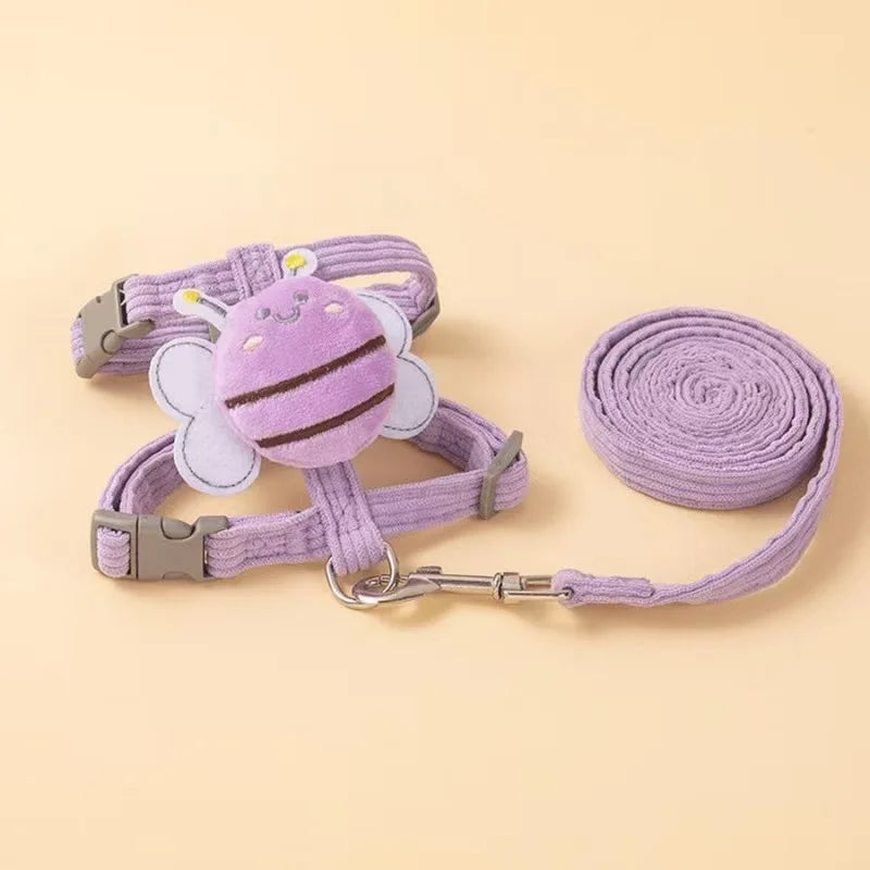 Adjustable Bee Pattern Pet Harness Leash Kit - MyPetDollar.com