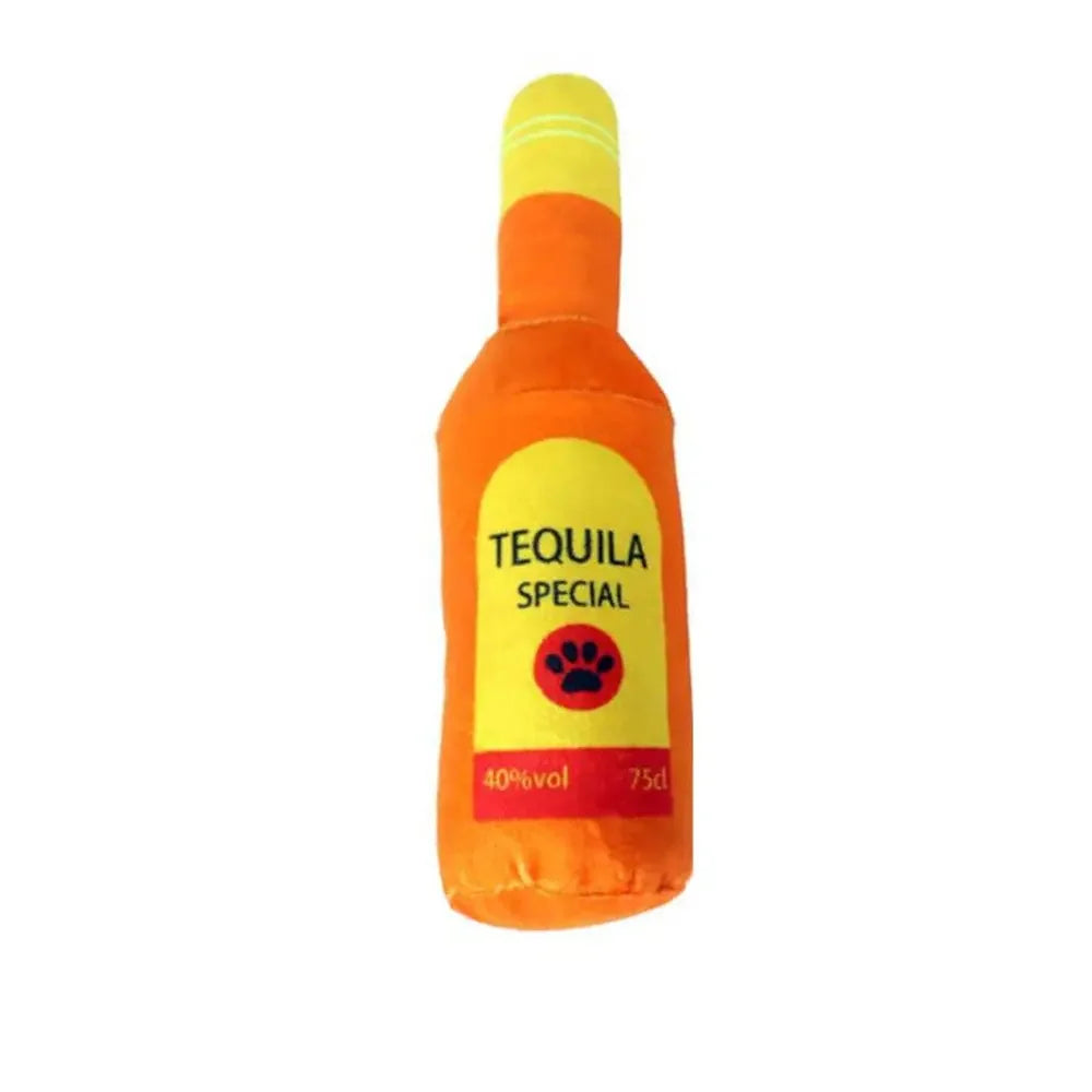 Plush Interactive Dog Toys Champagne Wine Bottle