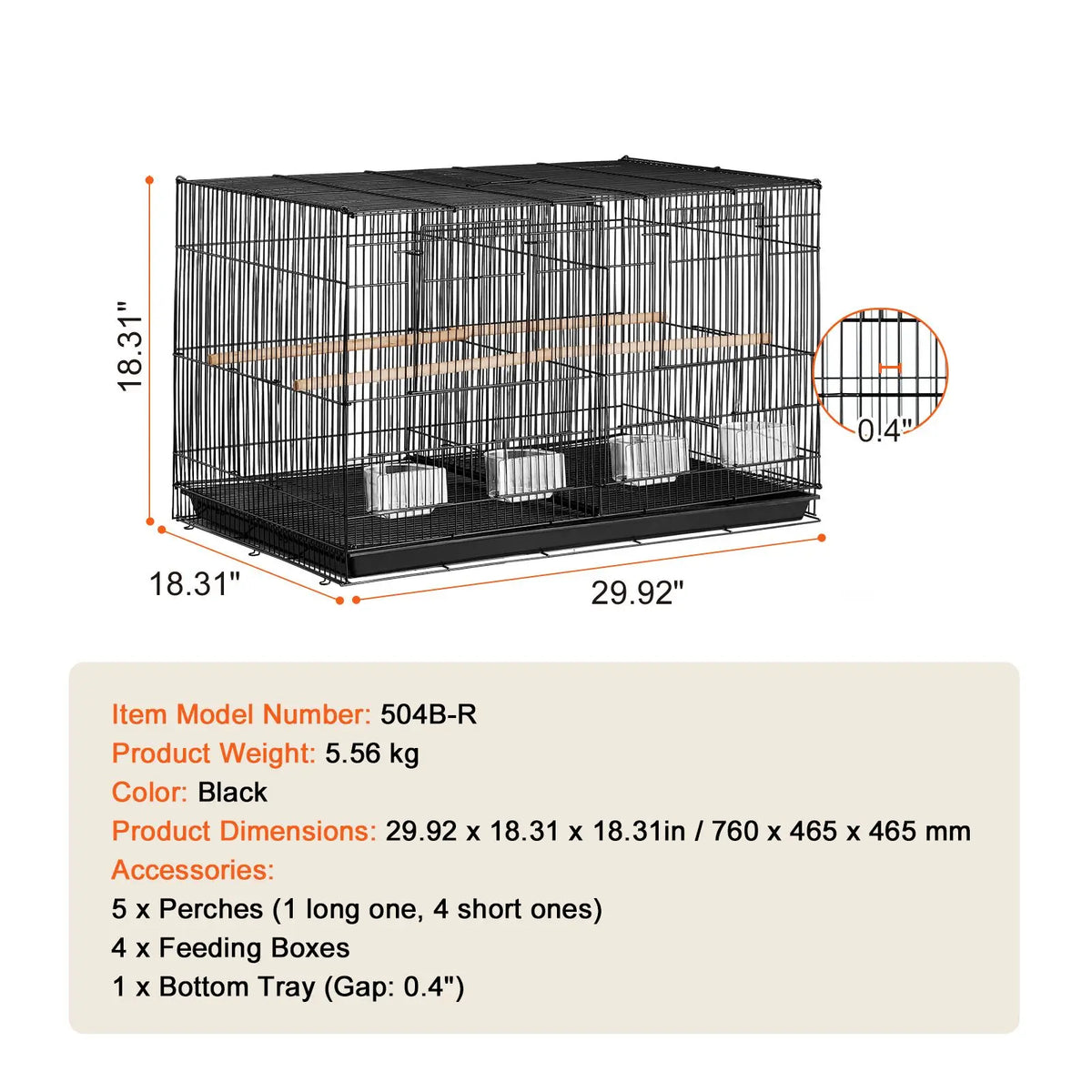 30-inch Flight Bird Cage, Stackable Divided - MyPetDollar.com