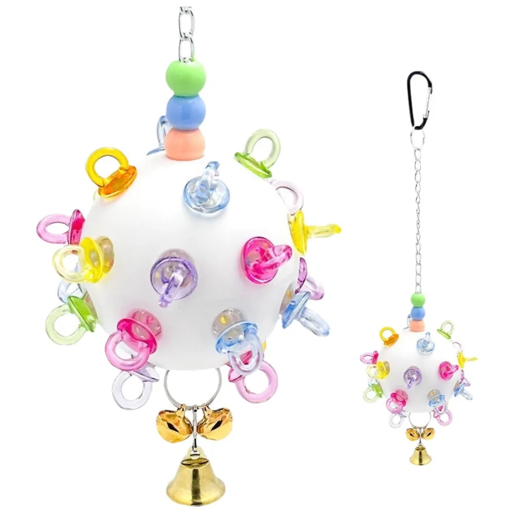 Plastic Parrot Chewing with Bell Bite Resistant Hanging