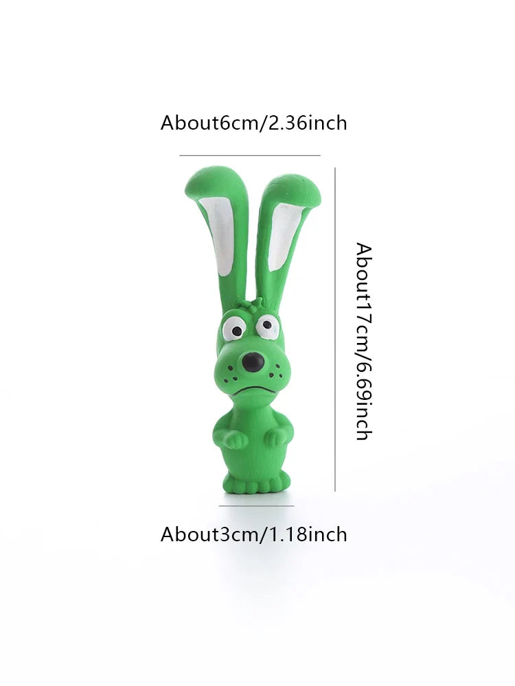 Dog Latex Chew Plaything Naughty Rabbit Squeaky Long Ears Natural for Small Pets