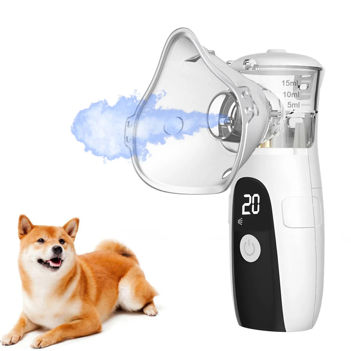 Handheld Dog & Cat Nebulizer Low Noise Animal Inhaler Machine – 5 Colors