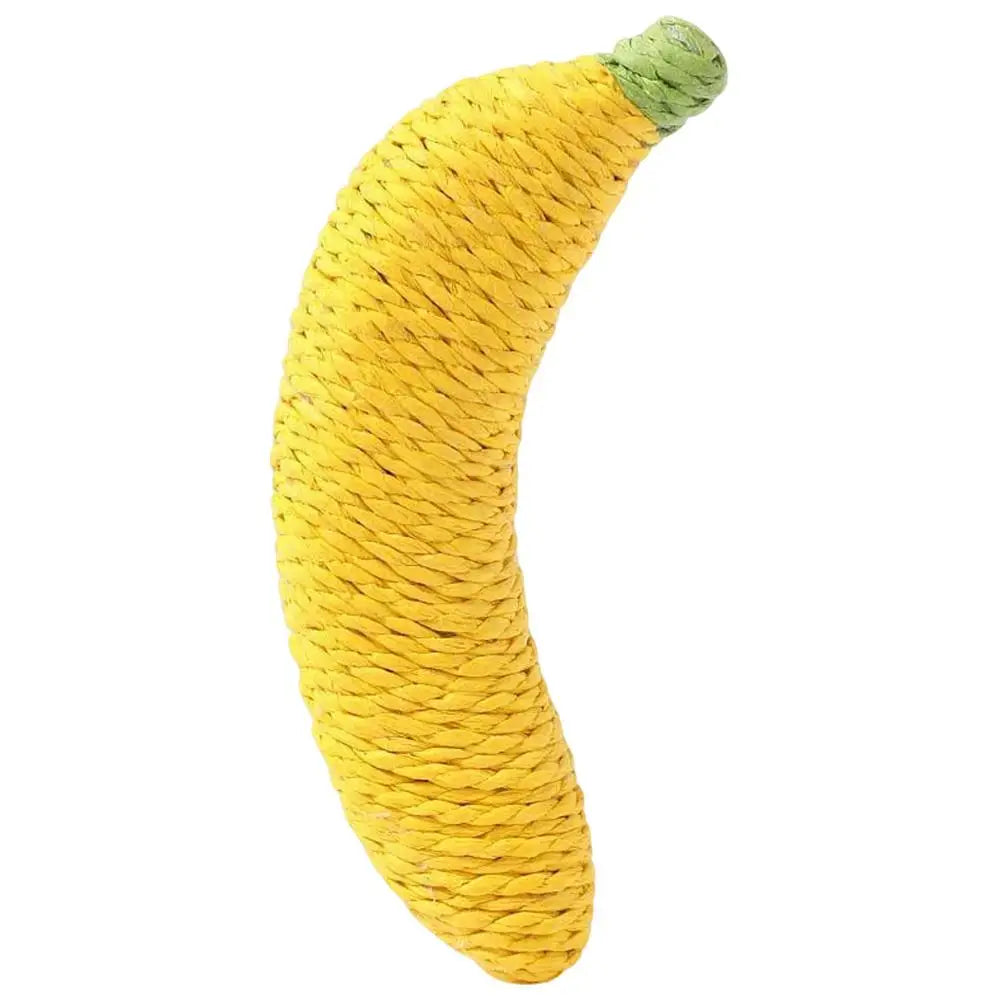 Cute Sisal Cat Toy Banana Shape Yellow Green Teeth Friendly
