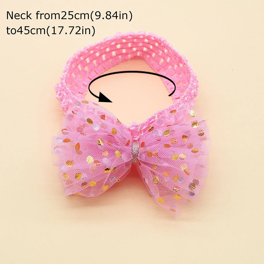 20/50PCS Spring Lace Pet Dog Bowtie Elastic - MyPetDollar.com
