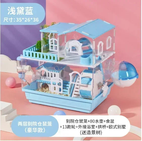 2 3 Layer Acrylic Pet Hamster Enclosure – 6 Colors
