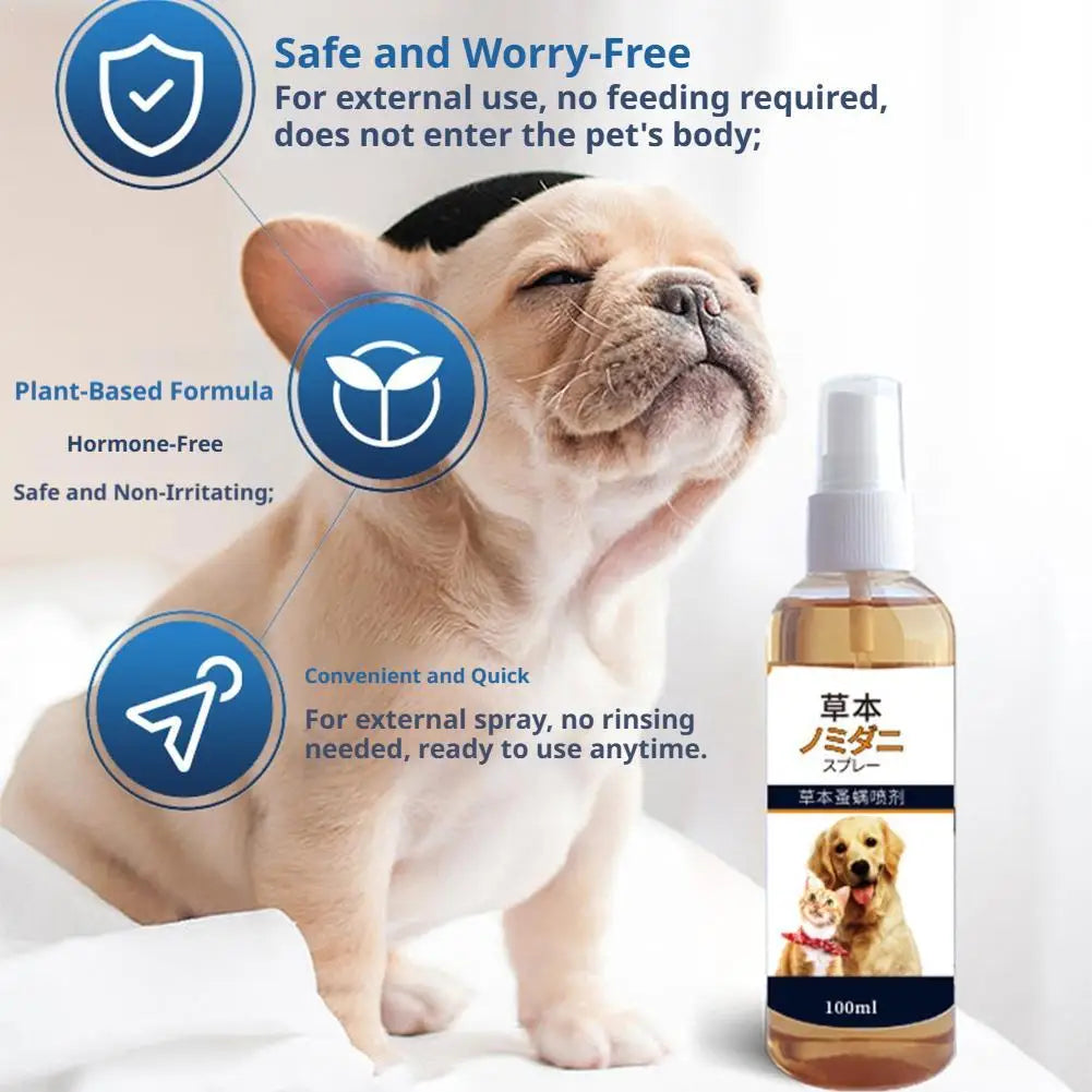 100ml Natural Herbal Flea & Mite Spray For - MyPetDollar.com