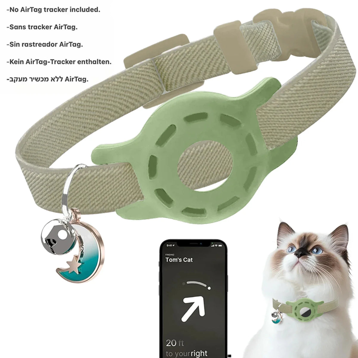 Fashion Airtag Pet Collar Adjustable Elastic - MyPetDollar.com
