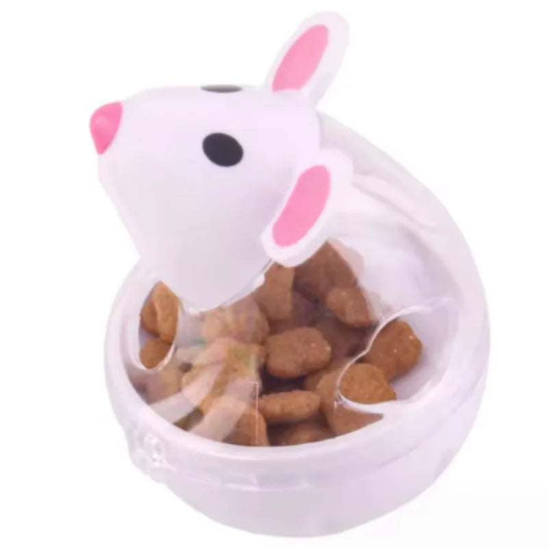 Pet Feeder Cat Plaything Mouse Rolling Food Dispenser
