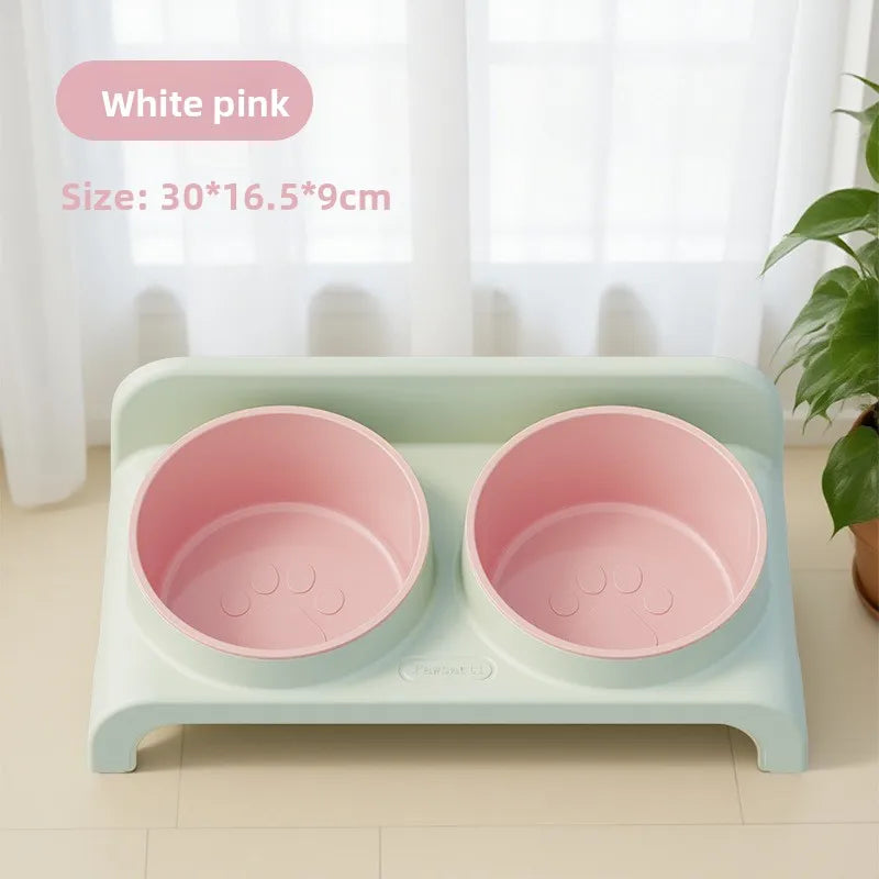 Adjustable Height Pet Double Bowl Feeder for Dogs & Cats