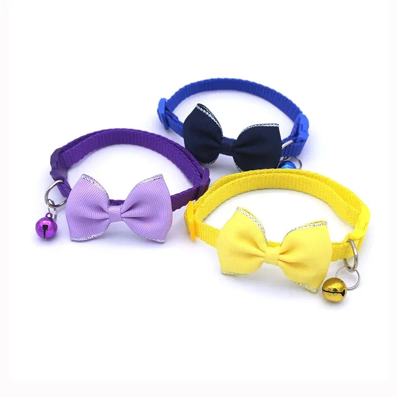 Cat Collar Solid Color Bowknot Puppy - MyPetDollar.com