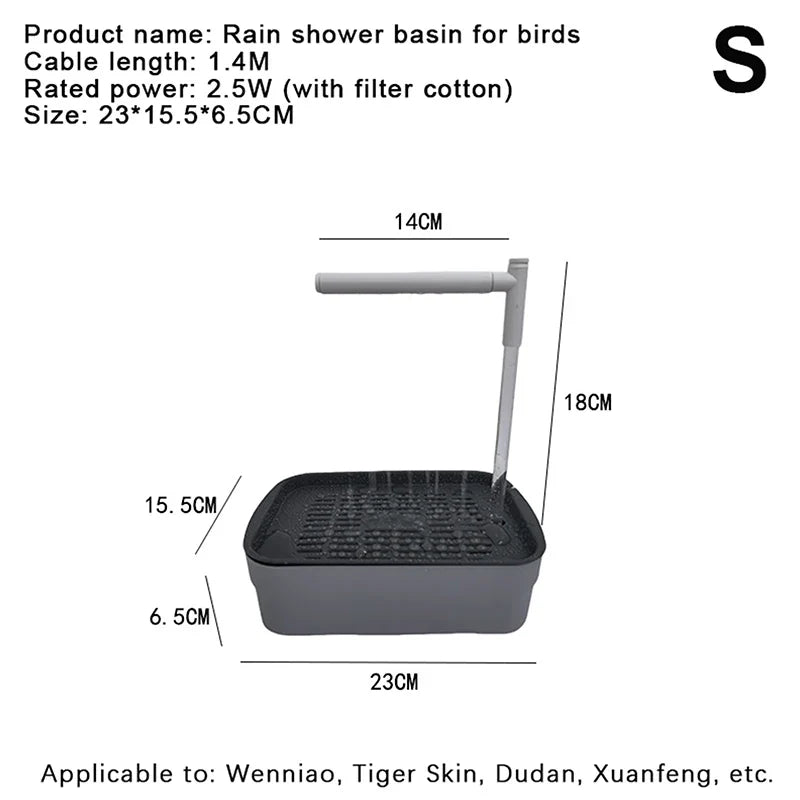 Automatic Parrot Bird Bath Tub USB Electric Pet Circulating – 4 Colors