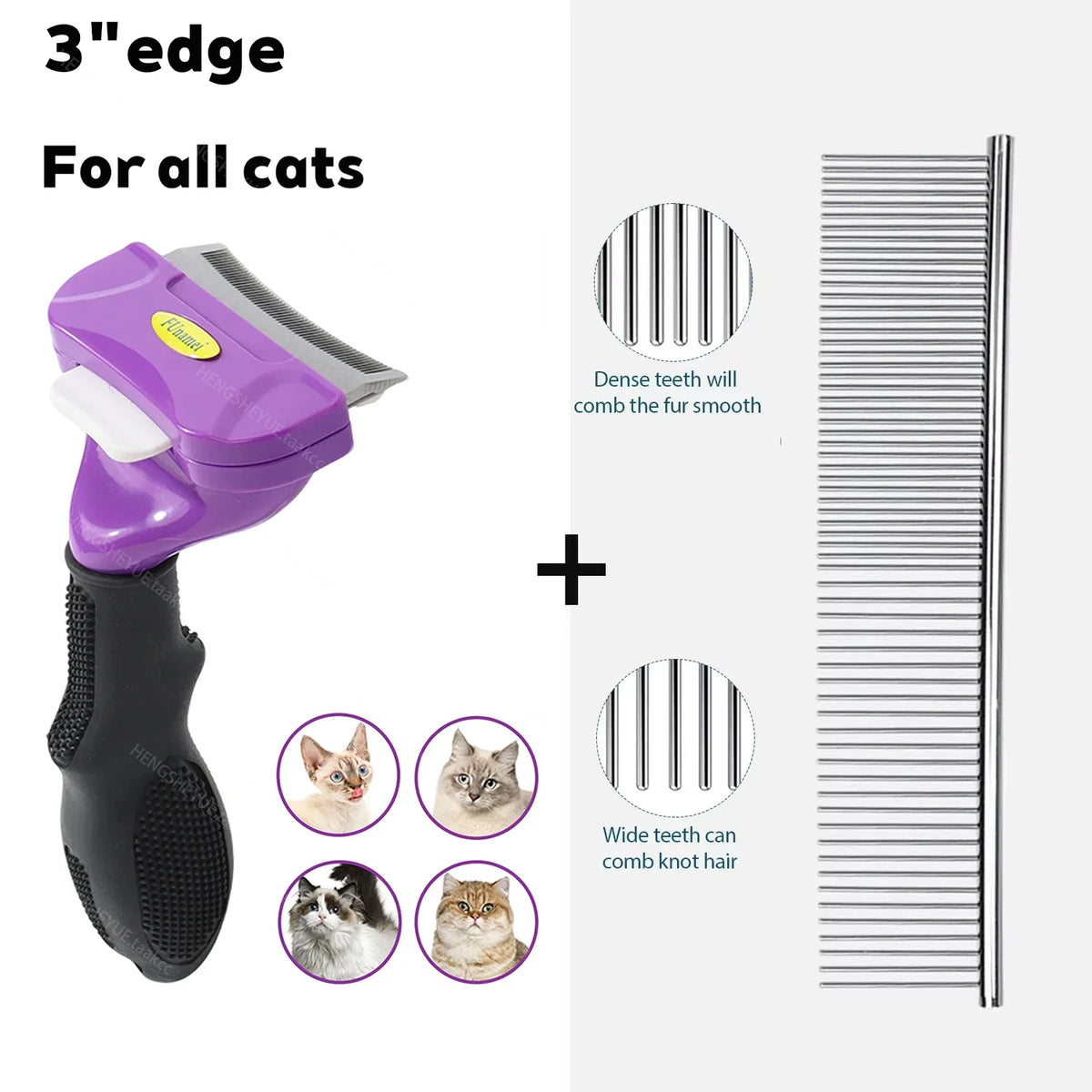 Cat Hair Removal Comb Grooming Brush – 8 Colors