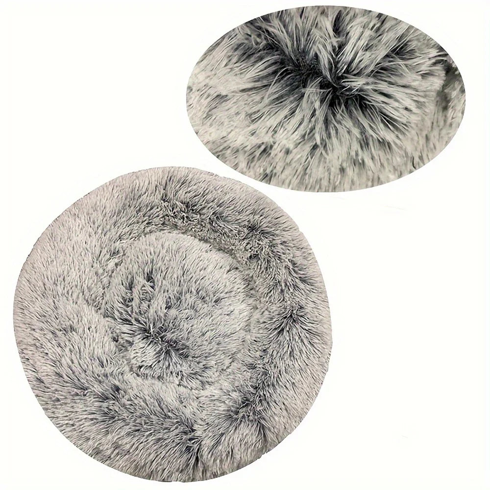 Round Dog Bed Winter Warm Cat Bed Plush - MyPetDollar.com