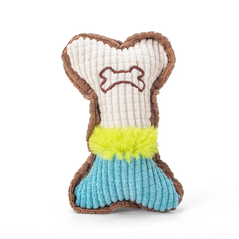 Plush Dog Squeaky Plaything Bone Chew for Small Medium Breeds – Dog Supplies