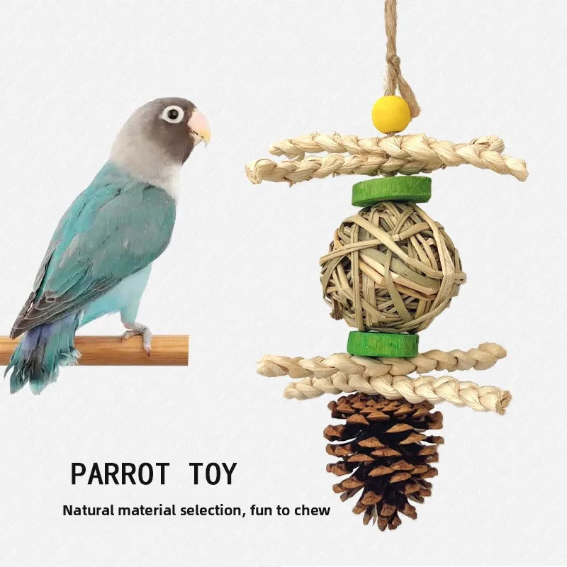 Bird Beak Grinding Toy Hand Woven Grass - MyPetDollar.com