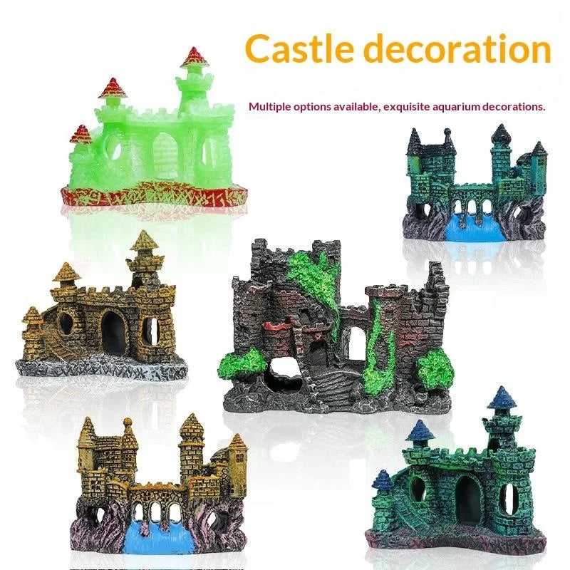 Artistic Castle Shaped Resin Rockery, One - MyPetDollar.com
