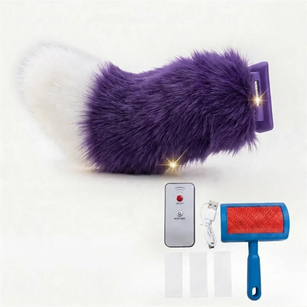 Fluffy Motorcycle Tail Decoration Vehicle Plush Car Moving