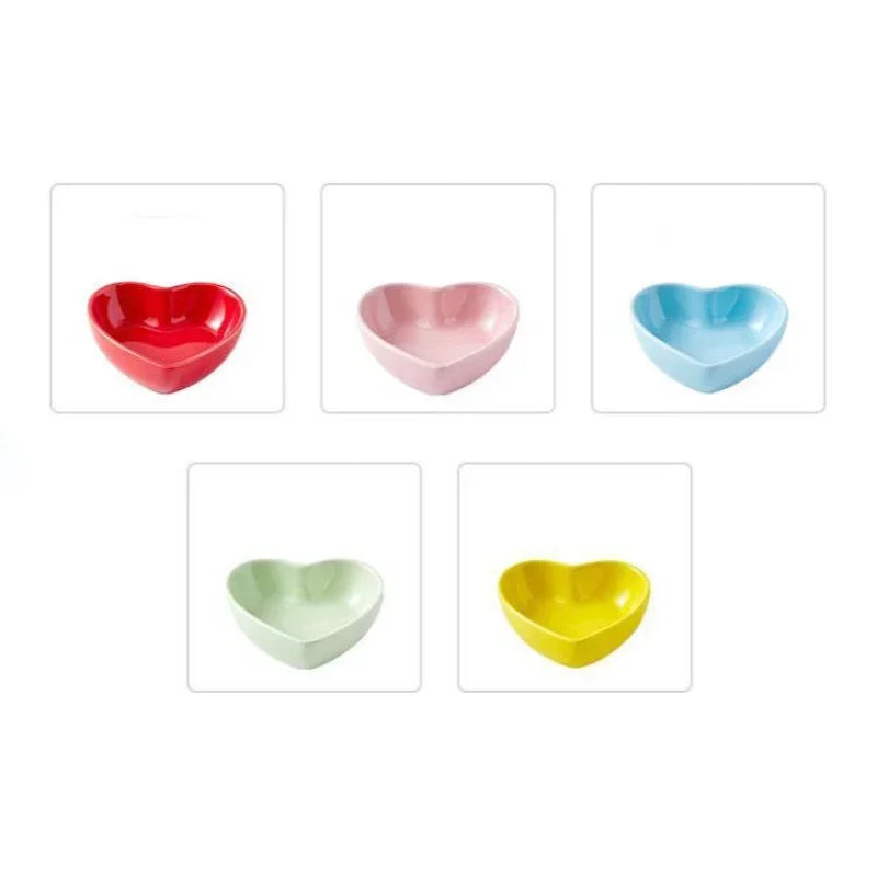 1PC Feeding Bowl, Colorful Heart Shape - MyPetDollar.com