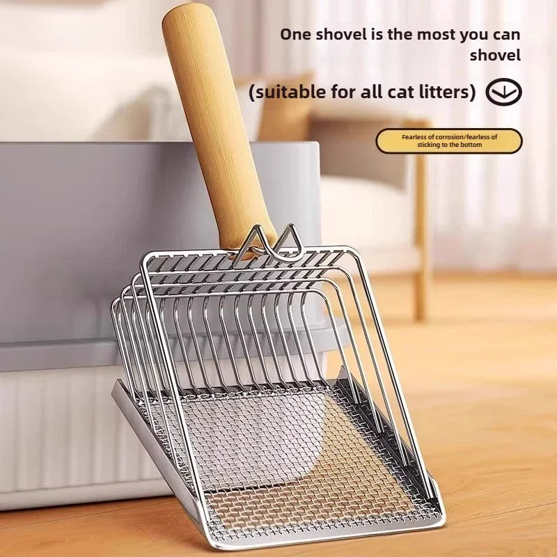 Cat Litter Shovel Wood Handle Metal Scooper - MyPetDollar.com