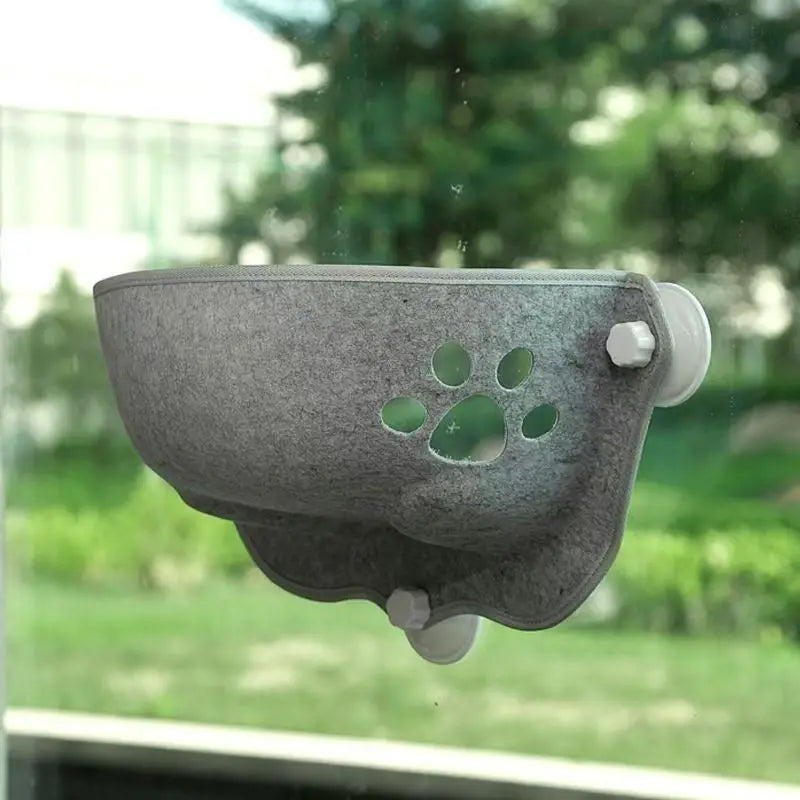 Cat Window Hammock for Small Pets Round Felt Hanging Bed – 4 Colors