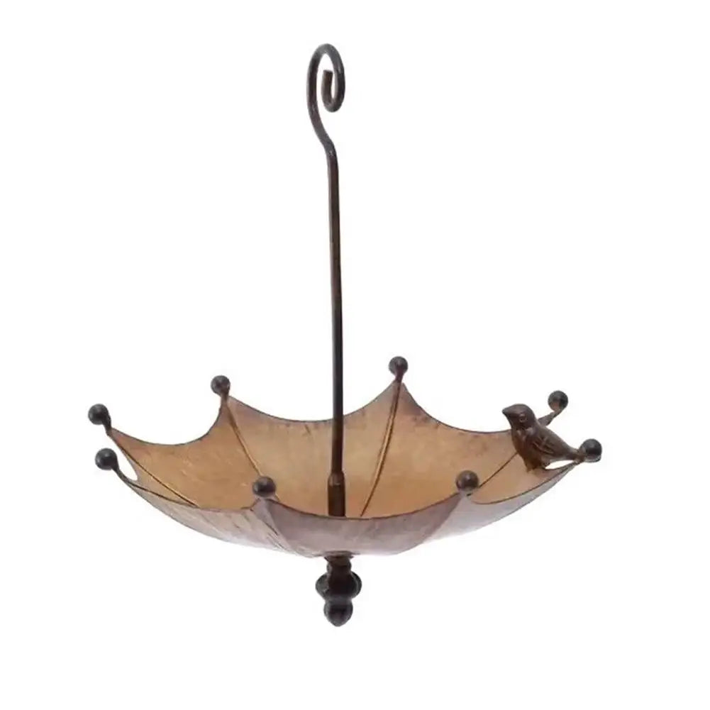 Bird Food Feeder Tray Durable Iron Umbrella Hanging Hummingbird