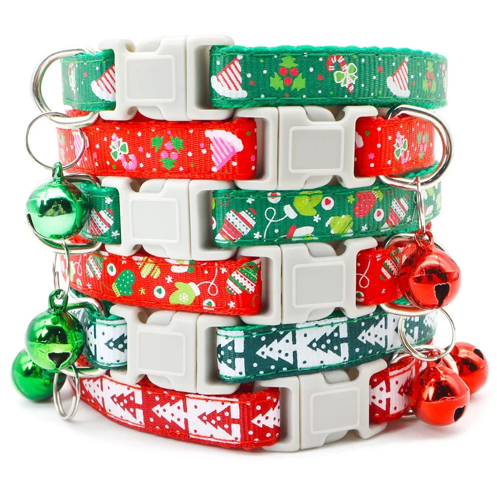 Adjustable Pet Christmas Collars Cats & Dogs Knitted Animal Accessories