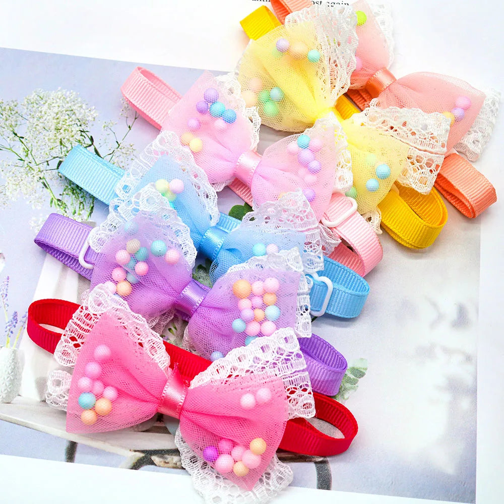 Cute Lace Dog Bowtie for Small Cat Bow Tie Neckties