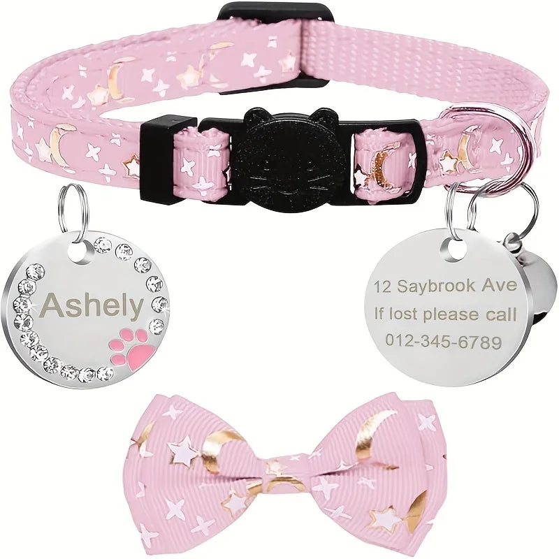 Personalized Cat Collar Pendant ID Engraving - MyPetDollar.com