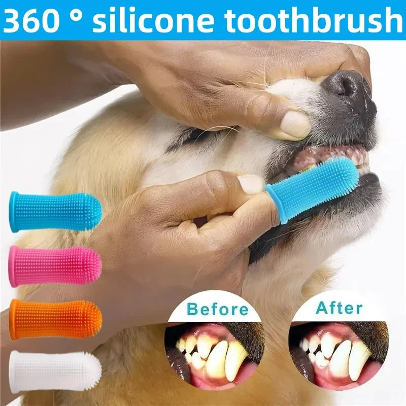 360 Silicone Pet Finger Toothbrush Dog Cat - MyPetDollar.com