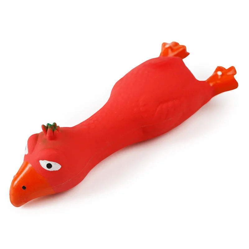 Bite Resistant Squeaky Dog Rubber Toy Latex Animal Shapes Chew – 6 Colors