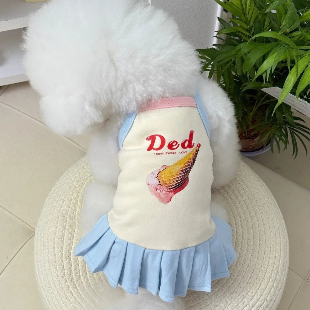 Cartoon Print Pet Ice Cream Camisole Vest - MyPetDollar.com