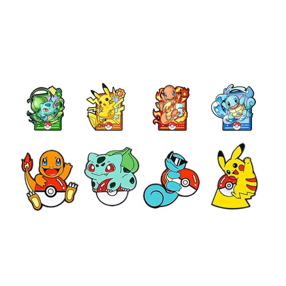 Set Anime Enamel Pin Badges Pikachu Charmander Cute Cartoon