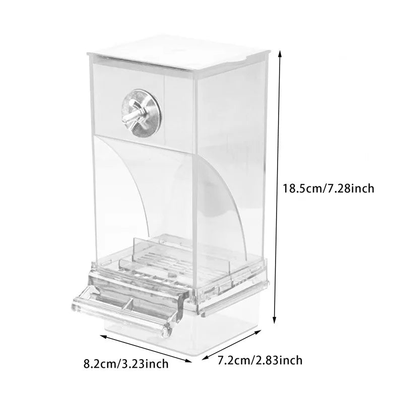 Parrot Feeder Anti-spill Transparent Bird Food Box, Durable