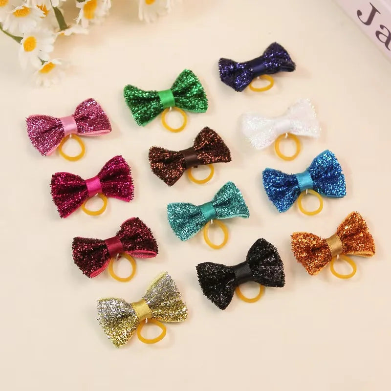 20/30/50Pcs Winter Xmas Puppy Bow Handmade - MyPetDollar.com