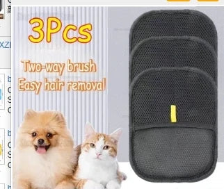 2 in 1 Pet Hair Removal Mitts for Cats & Dogs Static Brush – 3 Colors