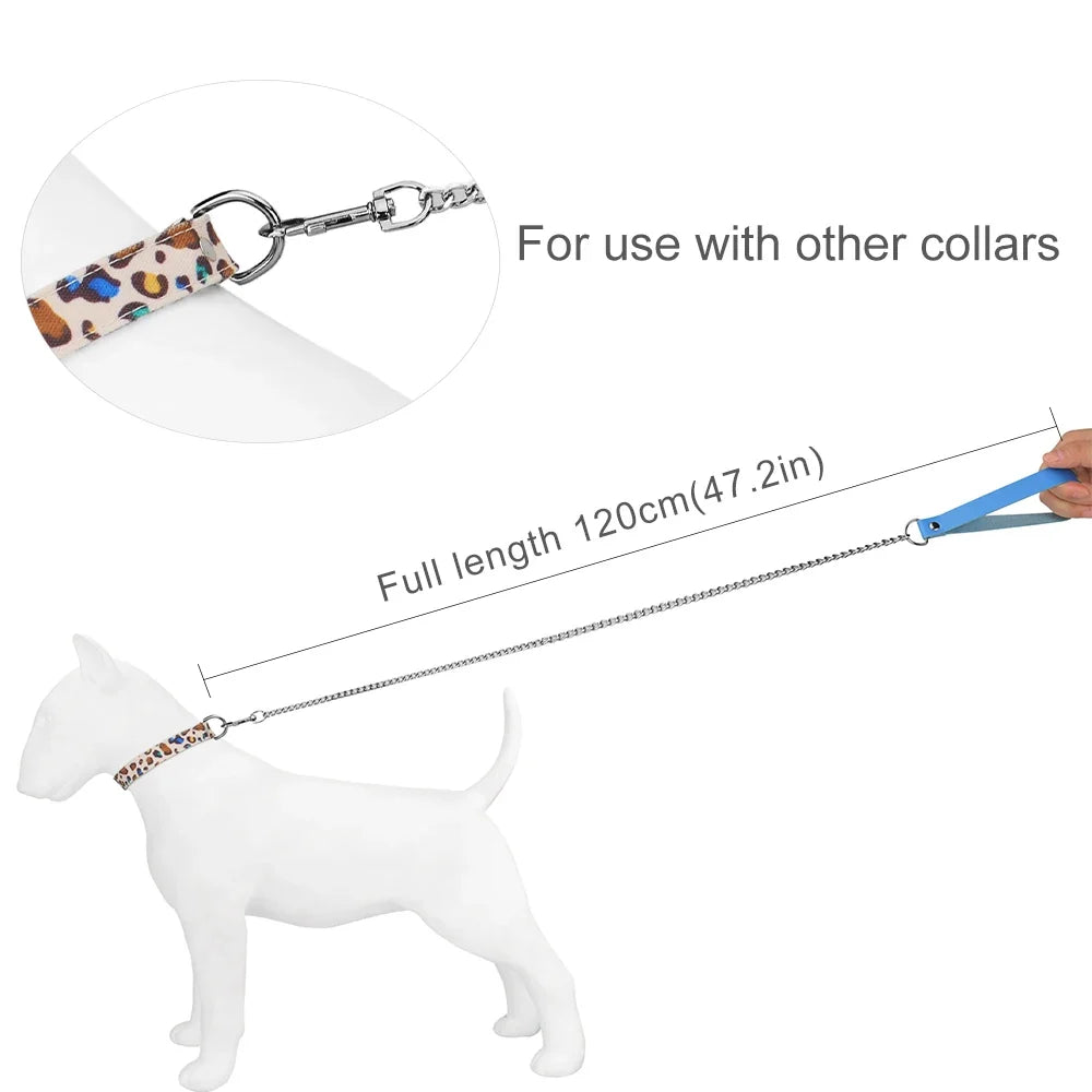 Leather Dog Leash Metal Alloy Pet Dog Leash - MyPetDollar.com