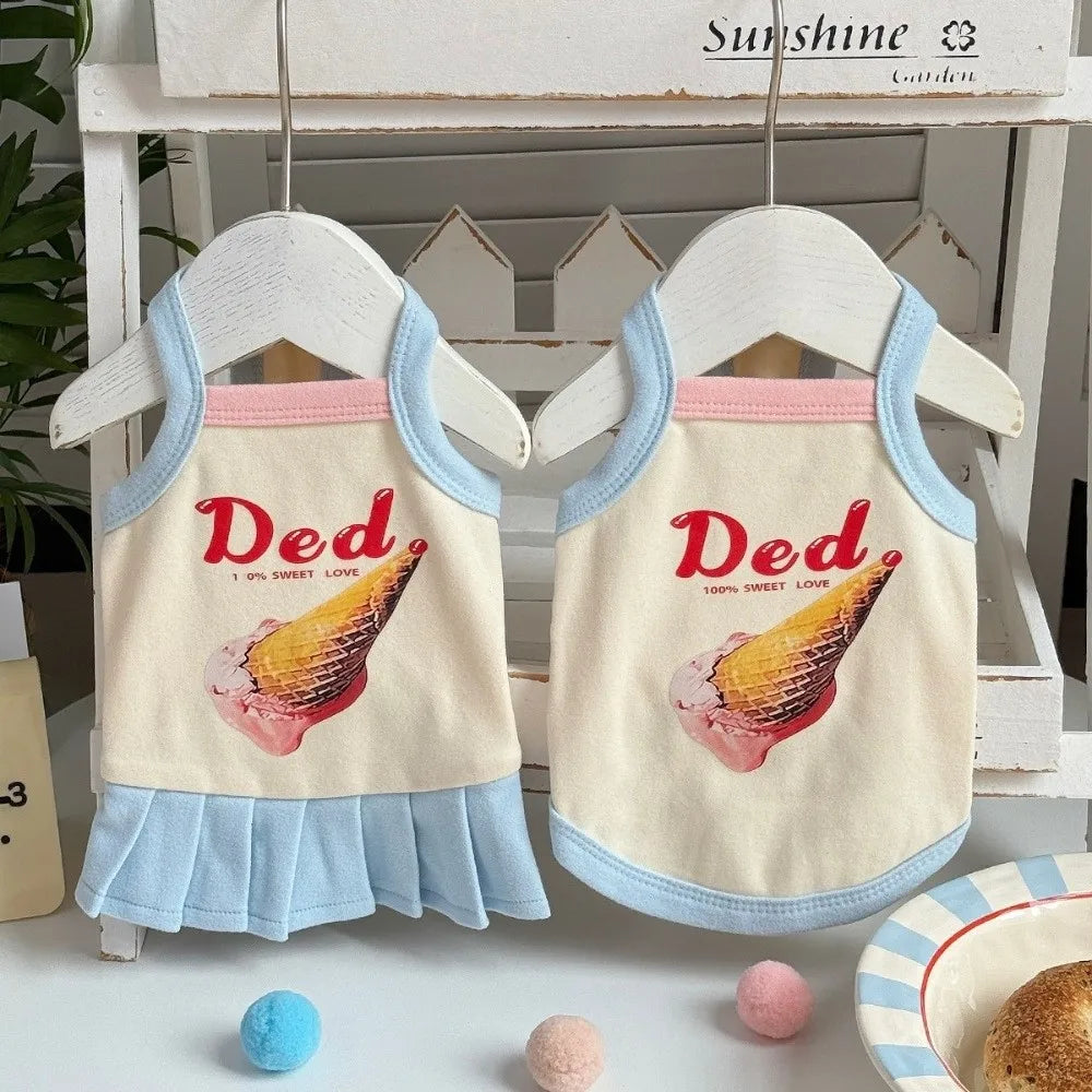 Cartoon Print Pet Ice Cream Camisole Vest - MyPetDollar.com