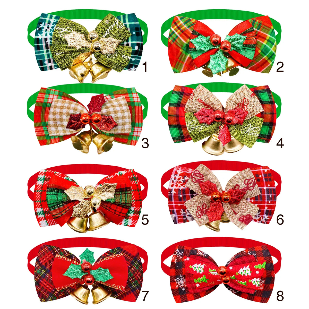50/100pcs Bell Dog Bowtie Dog Christmas Bow - MyPetDollar.com