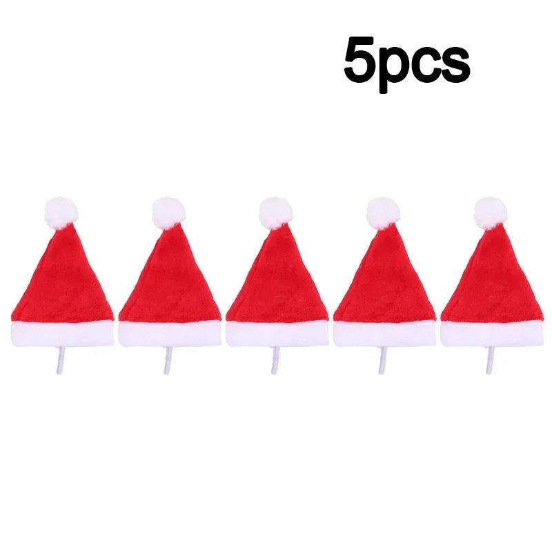 Christmas Pet Santa Hat Red Plush Soft Holiday Cap