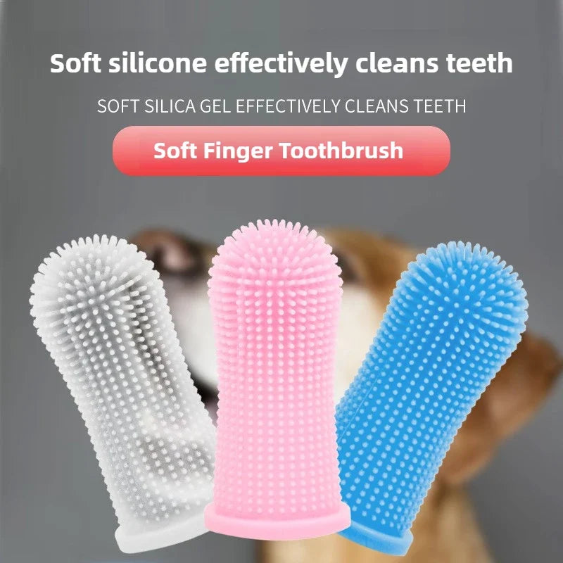 360 Silicone Pet Finger Toothbrush Dog Cat - MyPetDollar.com
