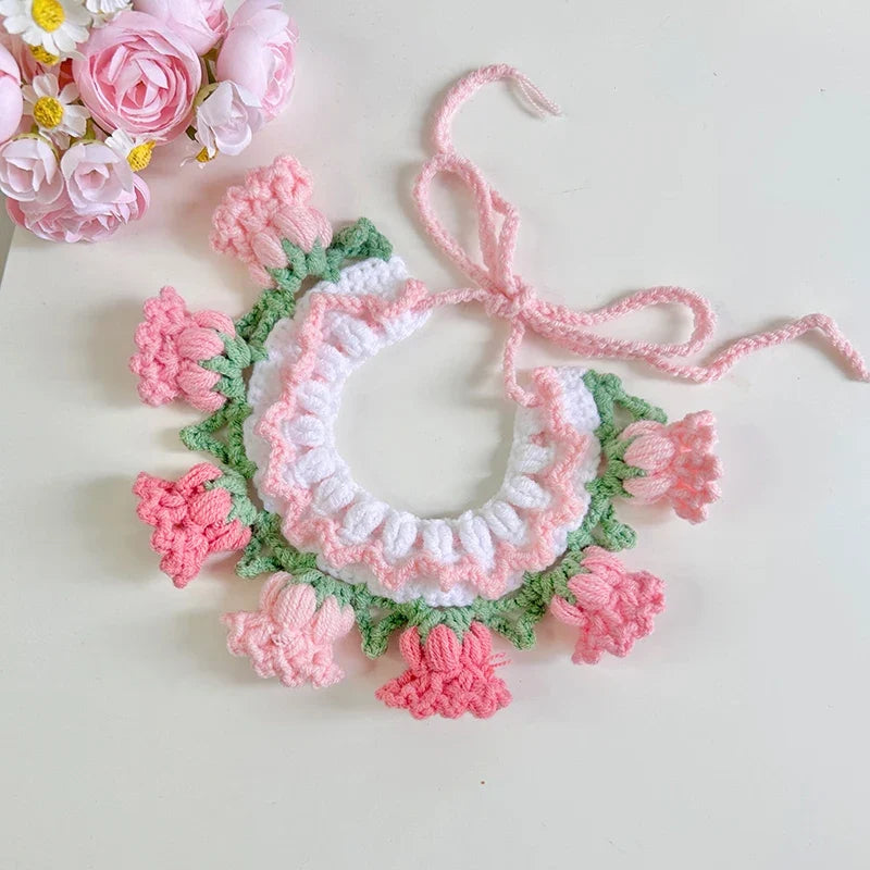 Pure hand knitting Cat Dog Knitted Collar - MyPetDollar.com