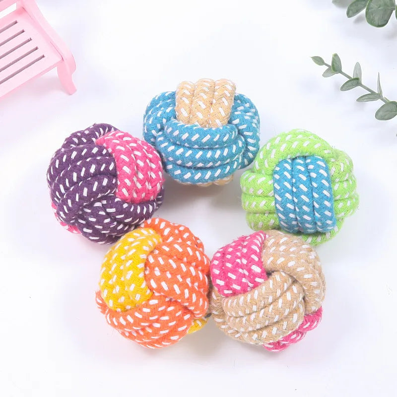 Interactive Cotton Rope Mini Dog Toys Ball - MyPetDollar.com