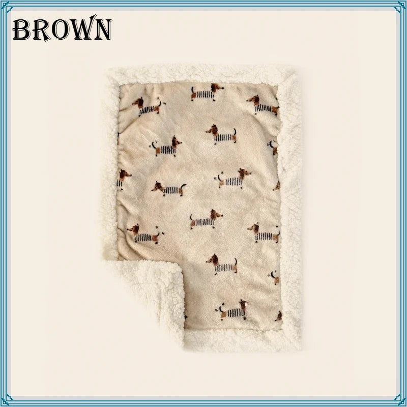 Forest-themed Warm Winter Cat Blanket, Pet Blanket