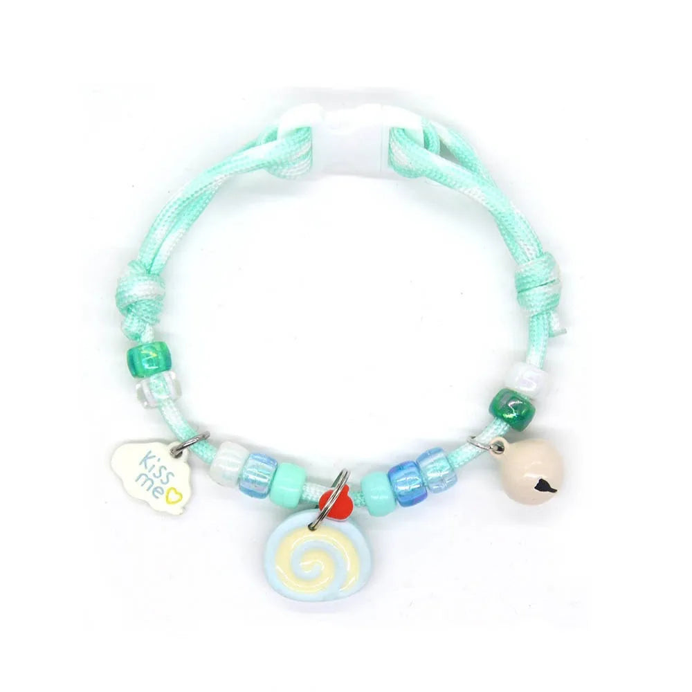 Cute Colorful Pet Necklace Braided Adjustable Cat Puppy Collar